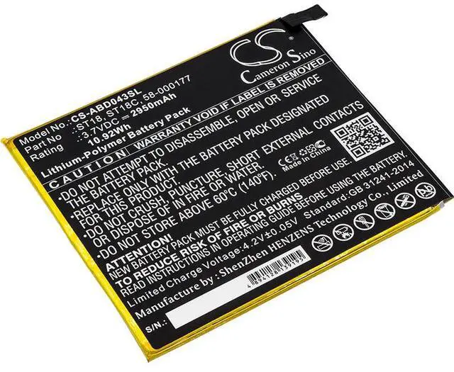 Main image of Cameron Sino battery for  B01GEW27DA, Kindle Fire 7", Kindle Fire 7th Generation 201, SR043KL, SR04KL