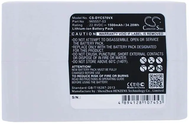 Main image of Cameron Sino battery for DC31 Animal, DC34, DC34 Animal, DC35, DC35 Multi floor, DC56, DC57 1500mAh / 33.30Wh