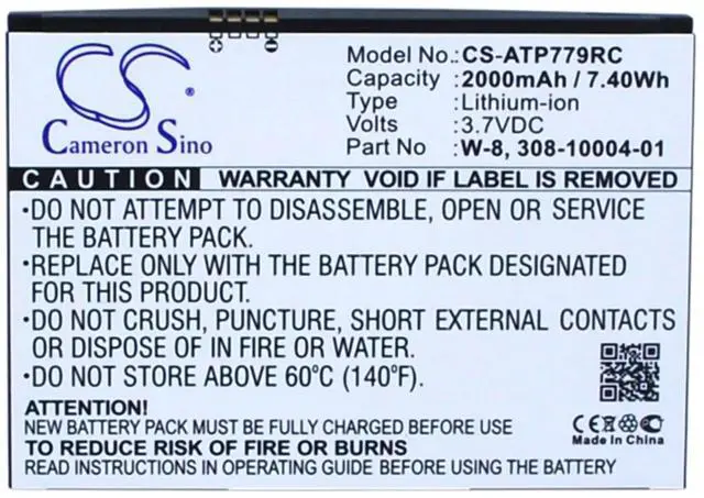 Alt view image 5 of 5 - Cameron Sino battery for AC779S, AC797S, AirCard 779S, AirCard 779S 4G, AirCard 797S, PN: 308-10004-01, W-7b, W-8 2000mAh / 7.40Wh