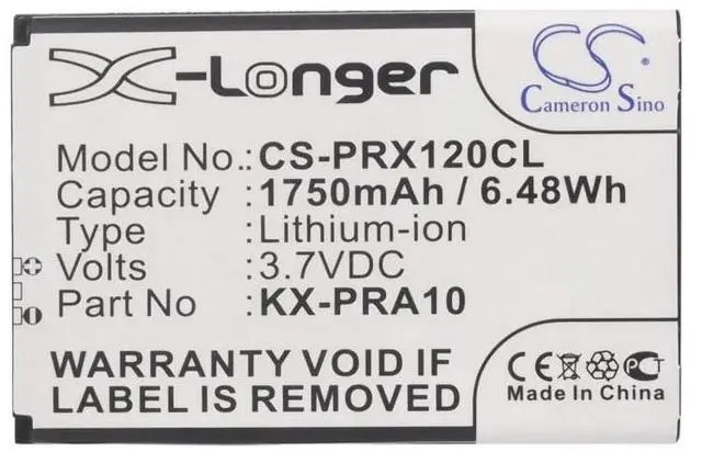 Alt view image 5 of 5 - Cameron Sino battery for KX-PRX110, KX-PRX110GW, KX-PRX120, KX-PRX120GW, KX-PRX150, KX-PRX150GW PN: KX-PRA10 1750mAh / 6.48Wh