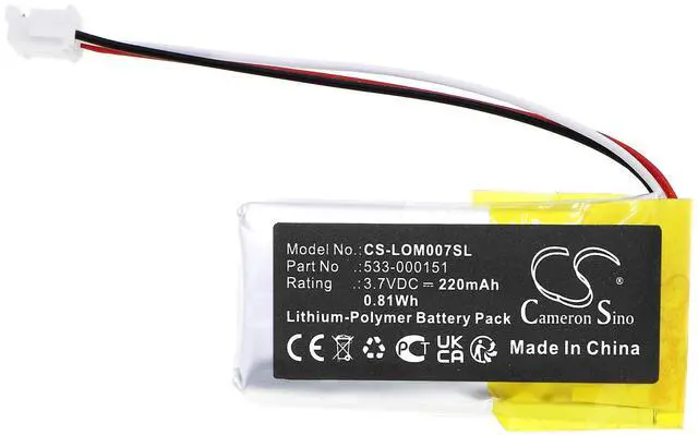 Alt view image 3 of 6 - Cameron Sino battery for  G Pro, G Pro Wireless, G PRO X Superlight, G502, G502 Lightspeed, G703 Lightspeed,   PN: 533-000151, 533-000208, 533-000211, AHB521630PJT-04 220mAh / 0.81Wh