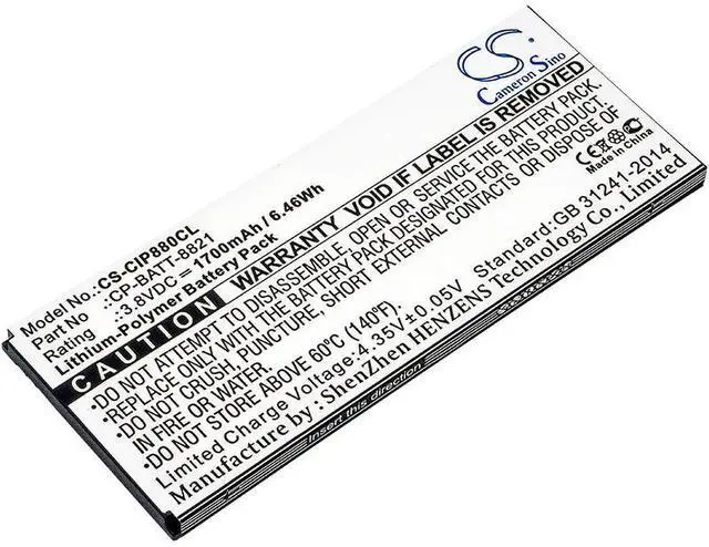 Main image of Cameron Sino battery for 8800 PN: 74-102376-01, CP-BATT-8821, GP-S10-374192-010H
1700mAh / 6.46Wh