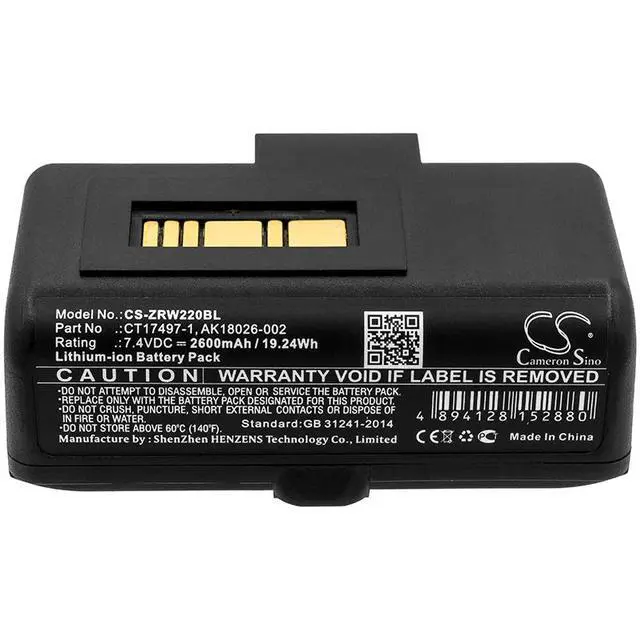 Alt view image 5 of 5 - Cameron Sino Battery for RW220, RW320 PN: AK18026-002, CT17497-1 2600mAh / 19.24Wh