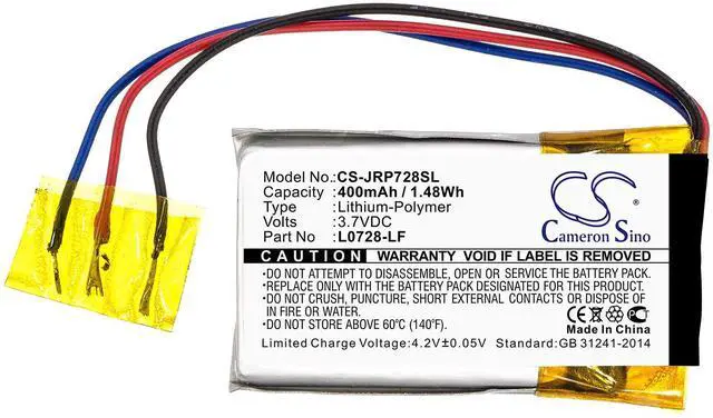Alt view image 3 of 4 - Cameron Sino battery for JR POP PN: L0728-LF 400mAh / 1.48Wh