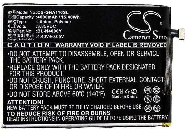 Alt view image 3 of 4 - Cameron Sino battery for  A1 Lite, A1 Lite Dual SIM, A1 Lite Dual SIM TD-LTE  PN:  BL-N4000Y 4000mAh / 15.40Wh