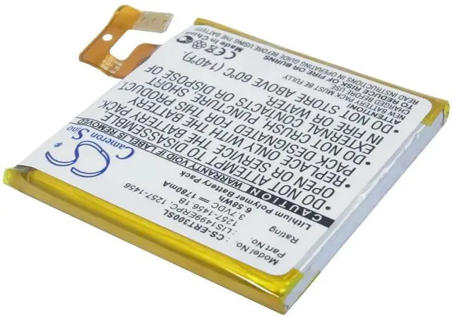 Alt view image 2 of 5 - Cameron Sino battery for LT30a, LT30AT, LT30i, Mint, Xperia T, Xperia T LT30p, Xperia TL, Xperia TL-30 PN: 1257-1456, 1257-1456.1B, 1261-4505, 1261-4505.1A, LIS1499ERPC 1780mAh / 6.59Wh