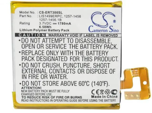 Alt view image 5 of 5 - Cameron Sino battery for LT30a, LT30AT, LT30i, Mint, Xperia T, Xperia T LT30p, Xperia TL, Xperia TL-30 PN: 1257-1456, 1257-1456.1B, 1261-4505, 1261-4505.1A, LIS1499ERPC 1780mAh / 6.59Wh