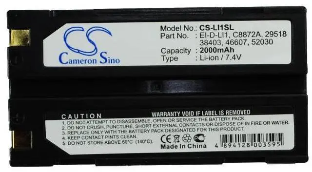 Alt view image 3 of 3 - Cameron Sino Battery for Pentax 29518, 38403, 46607, 52030, DEP001, D-LI1, DPE004, EI-2000, EI-D-LI1,  APS BC1071   CHC X91  X93   Chcnav XB-2  X5  X9  X10  T3  T7  T8  M3  M6  i50   2000mAh