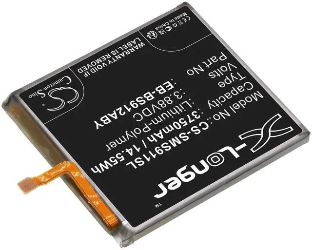Alt view image 2 of 4 - Cameron Sino battery for Galaxy S23, Galaxy S23 5G, SM-S9110, SM-S911B, PN: EB-BS912ABY 3750mAh / 14.55Wh