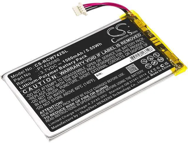 Alt view image 2 of 6 - Cameron Sino battery for RCT6773W22, RCT6773W22B, T6873w42, Voyager II, Voyager II 7" PN: PT425080 1500mAh / 5.55Wh