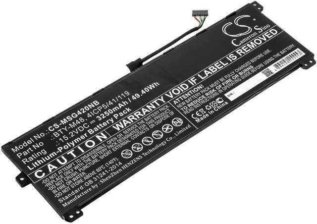 Alt view image 2 of 5 - Cameron Sino battery for  i5 8250U 256GB, i5 8250U 8GB, i7 8550U 256GB, i7 8550U 8GB, S1, S1-C1   PN:   4ICP5/41/119, BTY-M48    3250mAh / 49.40Wh