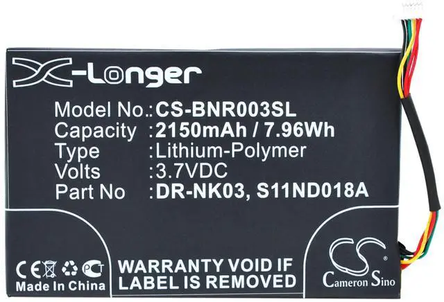 Alt view image 5 of 6 - Cameron Sino Battery for Barnes & Noble BNRV300, BNTV350, Nook Simple Touch, Simple Touch 6" PN:Barnes & Noble DR-NK03 2150mAh
