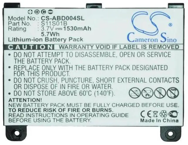 Alt view image 5 of 5 - Cameron Sino Battery for B003B0A294563B74, D00701, D00701 WiFi, kindle DX DXG, S11S01A 1100mAh / 4.07Wh
P/N:S11S01B