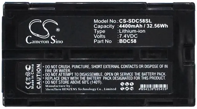 Main image of Cameron Sino Battery for Sokkia CX-101, CX-103, SDL30M 30R, SET210, SET230R, SET30R, SET30R3, SET310, SET330, SET330R, SET330R3, SET330RK, SET610, SET630R, SET630R3, SET630RK 4400mAh