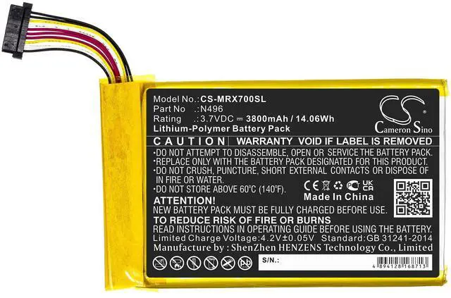 Alt view image 3 of 5 - Cameron Sino Battery for Magellan TRX7 PN:Magellan N496 3800mAh / 14.06Wh