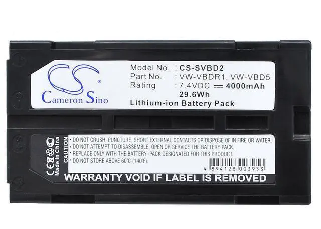 Alt view image 5 of 5 - Cameron Sino Battery for Canon ES-300V, ES-65, ES-6500, ES-7000, ES-75, ES-8000, ES-8100V, ES-8200V, ES-8400V, ES-8600, FR-1, GL1, GL2, UC-X2, UC-X40Hi 4000mAh / 29.60Wh