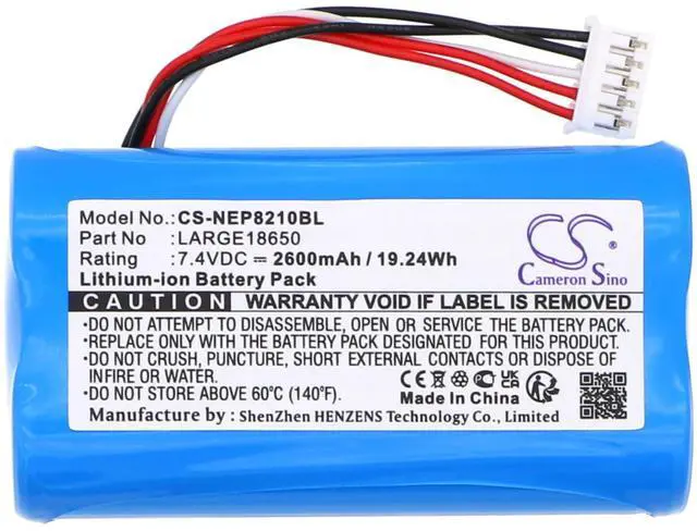 Alt view image 3 of 5 - Cameron Sino Battery for Bancamiga AMP7000, 8210; Dejavoo QD4, QD2, WizarPOS Q2; NEWPOS NEW 8210, NEW8210 PN:NEWPOS LARGE18650 2600mAh / 19.24Wh