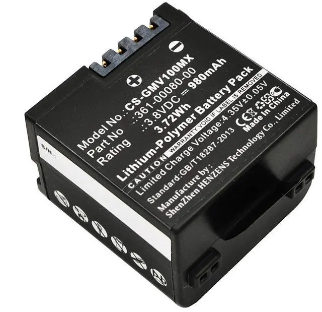 Main image of Cameron Sino Battery for Garmin Virb X, Virb X Compact, VIRB XE PN:Garmin 010-12256-01, 361-00080-00 980mAh / 3.72Wh