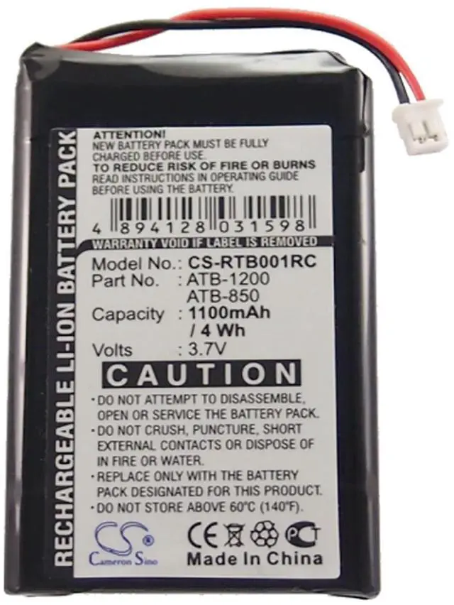 Main image of Cameron Sino Battery for RTI T2B, T2C, T2Cs, T3 PN:RTI ATB-1200 1100mAh / 4.07Wh