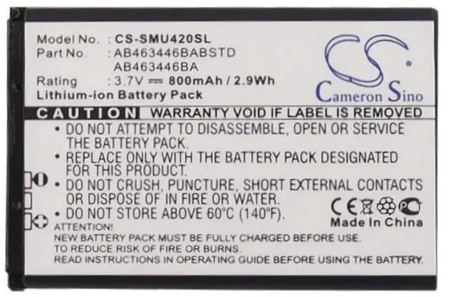 Alt view image 5 of 5 - Cameron Sino  Battery for MetroPCS SCH-R270, SCH-R270U, Chrono 2Samsung Axle, Byline, Chrono, Contour, and others  800mAh / 2.96Wh