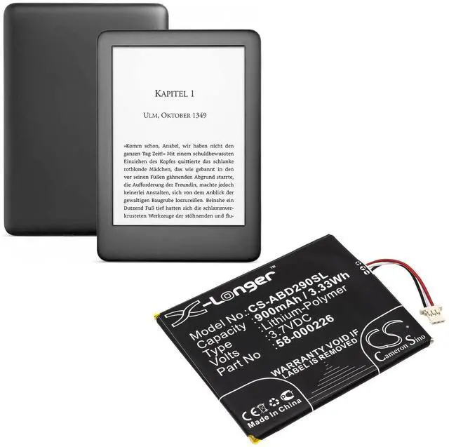 Alt view image 6 of 7 - Cameron Sino battery for 53-014490, B07DLPWYB7, J9G29R, Kindle 10th, Kindle 10th Gen 2019, Kindle Basic 10th Generation, Kindle Touch 2019 PN. 26S1019, 58-000226 900mAh / 3.33Wh