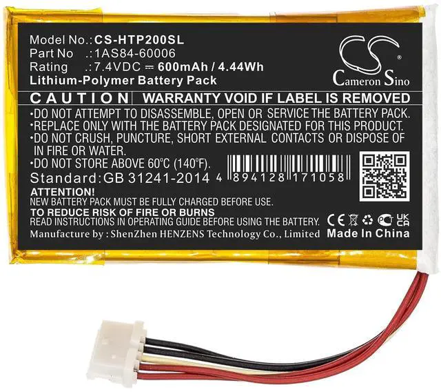 Alt view image 3 of 5 - Cameron Sino Battery for Sprocket 200 PN:HP 1AS84-60006 600mAh / 4.44Wh