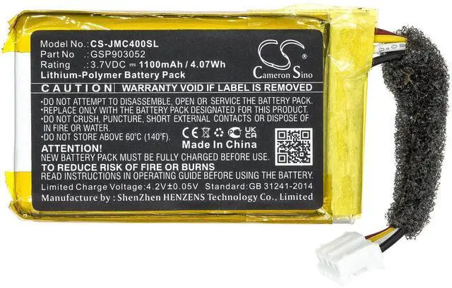 Alt view image 6 of 7 - Cameron Sino Battery for JBL AN0402-JK0009880, Clip 4 PN:JBL GSP903052 1100mAh / 4.07Wh
