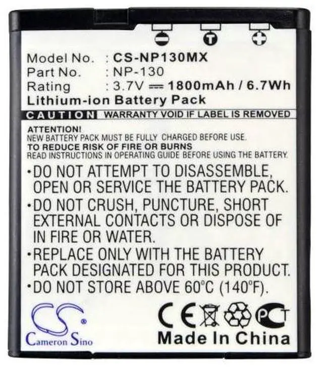 Alt view image 5 of 5 - Cameron Sino  Battery for Casio Exilim EX-H30, EX-ZR100, Exilim EX-H30BK, Exilim EX-ZR200, Tryx, Exilim EX-ZR1100, and others 1800mAh