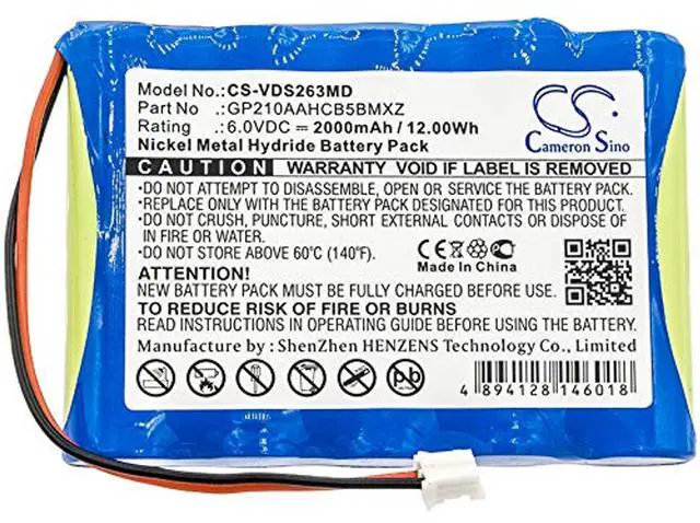 Alt view image 3 of 4 - Cameron Sino Battery for Silver, Silver Reciproc, SR2634, V0411630000000 PN: GP210AAHCB5BMXZ 2000mAh / 12.00Wh