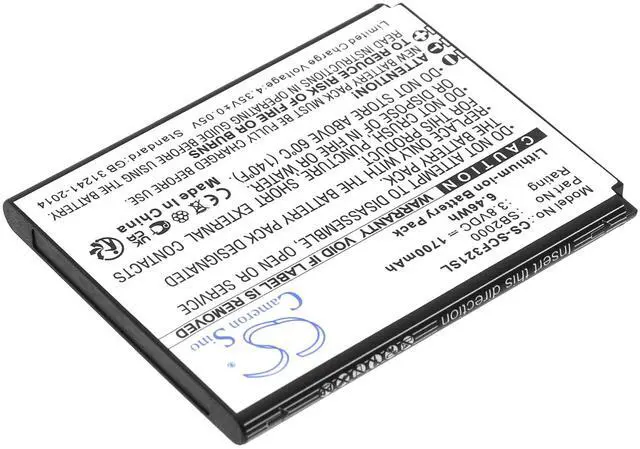 Alt view image 2 of 3 - Cameron Sino Battery for Schok Flip SC3218B, Flip SC3218T PN:Schok SB2000 1700mAh / 6.46Wh