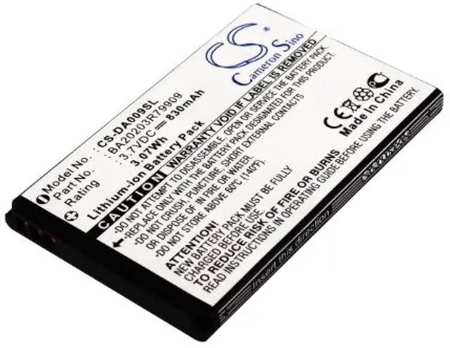 Main image of Cameron Sino Battery for Creative Zen Micro Photo PN:Creative BA20203R79909, DAA-BA0009 830mAh