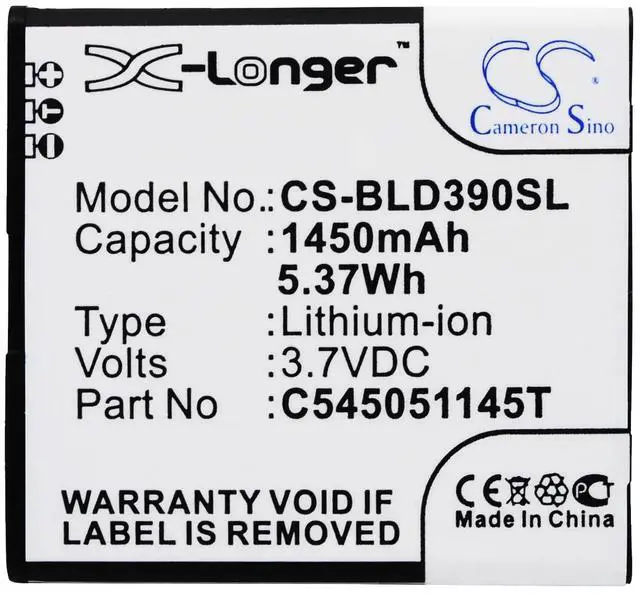 Alt view image 5 of 5 - Cameron Sino Battery for BLU Dash JR TV, D141T, Dash L, D050u, D050L, D390U, D352L, D390x, Dash J, Dash J 4.0", D070, D070X