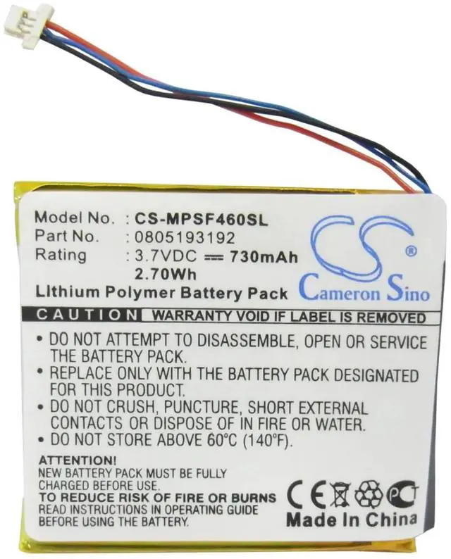 Alt view image 5 of 6 - Cameron Sino Battery for SanDisk Sansa View 8GB, Sansa View 16GB, Sansa View 32GB, Sansa SMDX10R-8192K-P70, Sansa View 600mAh / 2.22Wh