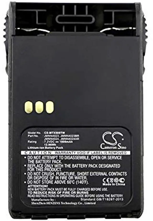 Alt view image 5 of 5 - Cameron Sino Battery for Motorola EX500, EX560, EX560 XLS, EX560XLS, EX600, EX600 XLS, EX600XLS, GL2000, GP328 Plus, GP329, GP329 Plus, GP338 Plus, GP344, GP388, GP628 Plus