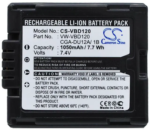 Alt view image 5 of 5 - cameron sino Battery for DZ-GX20, VDR-D308GK, VDR-M30, VDR-M30K, VDR-M50, VDR-M50B, VDR-M50EG-S, VDR-M53, VDR-M55, VDR-M70, VDR-M70B, VDR-M70EG-S, VDR-M70K, VDR-M75, VDR-M95
