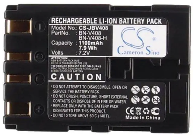Alt view image 5 of 5 - Cameron Sino Battery for JVC CU-VH1, CU-VH1US, GR-33, GR-4000US, GR-D20, GR-D200, GR-D2000, GY-DV301, GY-DV301E, GY-HD100, JY-HD10, JY-HD10US, JY-VS200U 1100mAh