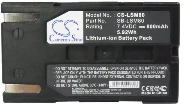 Alt view image 5 of 5 - Cameron Sino Battery for SC-D365, SC-D366, SC-D371, SC-D372, SC-DC164, SC-DC165, VP-DC563, VP-DC563i, VP-DC565WBi, VP-DC565Wi, VP-DC575WB, VP-DC575Wi 800mAh