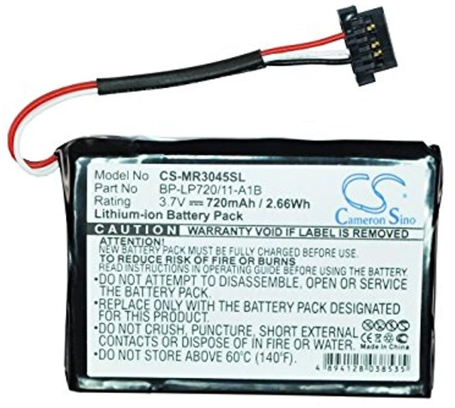 Alt view image 5 of 5 - Cameron Sino Battery for Becker Active 43 Talk, Active 43 Traffic, Traffic Assist Pro 7927, Traffic Assist Pro Z250, Traffic Assist Z099, Transit 50, Transit 50 LMU 720mAh