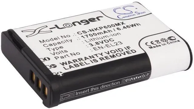 Main image of Cameron Sino Battery for Nikon Coolpix P600, Coolpix P610, Coolpix P610s, Coolpix P900, Coolpix P900s, Coolpix S810c PN:Nikon EN-EL23 1700mAh / 6.46Wh