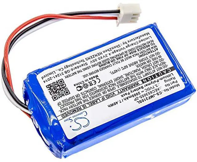 Alt view image 2 of 4 - Cameron Sino Battery for JBL Flip 2 (2013), Flip II (2013) PN:JBL AEC653055-2P 2000mAh / 7.40Wh