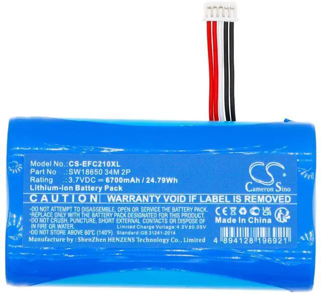 Alt view image 3 of 5 - Cameron Sino Battery for Eufy Security C210 SoloCam PN:Eufy SW18650 34M 2P 6700mAh / 24.79Wh