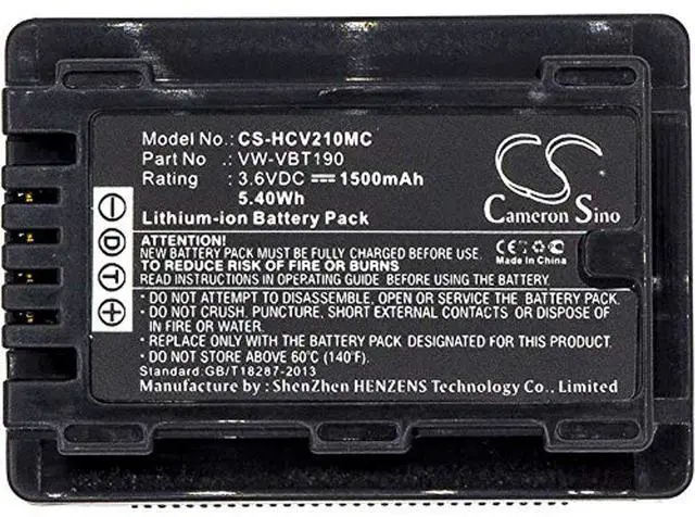Main image of Cameron Sino Battery for HC-250EB, HC-550EB, HC-727EB, HC-750EB, HC-770EB, HC-989, HC-V110, HC-V770, HC-VX870, HC-W570, HC-W580, HC-W850EB, VXF-999 1500mAh