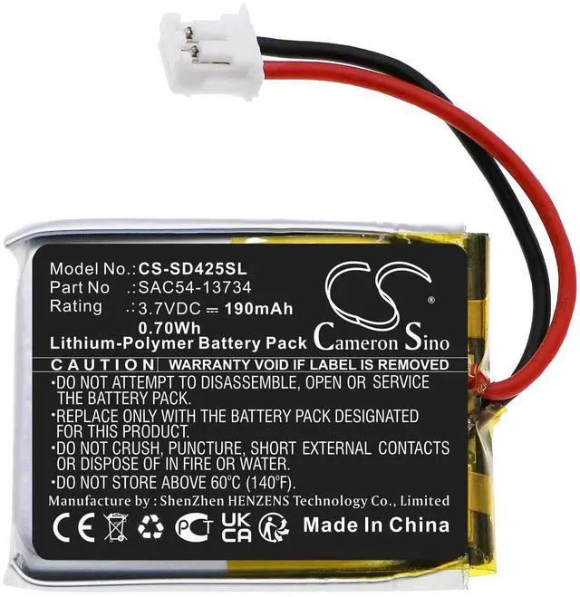 Alt view image 3 of 5 - Cameron Sino Battery for FieldTrainer 425, FieldTrainer 425S, FieldTrainer SD-425 Transmitte, FieldTrainer SD-425PINK Transm, WetlandHunter SD-425Camo Trans PN: SAC54-13734 190mAh / 0.70Wh