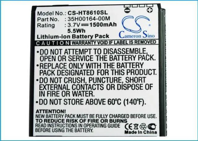 Alt view image 5 of 5 - Cameron SinoBattery for HTC EVO 3D, Pyramid, Shooter, PG86100, Rider, EVO 4G, G17, X515e, X515, X515M, C470 and others 1500mAh / 5.55Wh