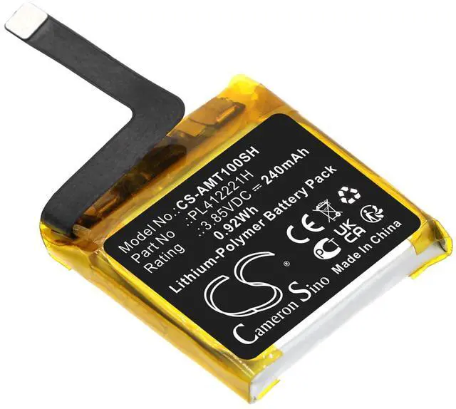 Main image of Cameron Sino Battery for Amazfit A1913, A1914, A1969, A2021, C17, GTS, GTS 1S PN:Amazfit PL412221H 240mAh / 0.92Wh