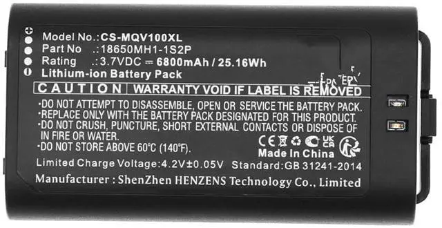 Alt view image 3 of 7 - Battery for MYQ SMART GARAGE VIDEO KEYPAD, VKP1-MYQ PN:MYQ 18650MH1-1S2P 6800mAh / 25.16Wh