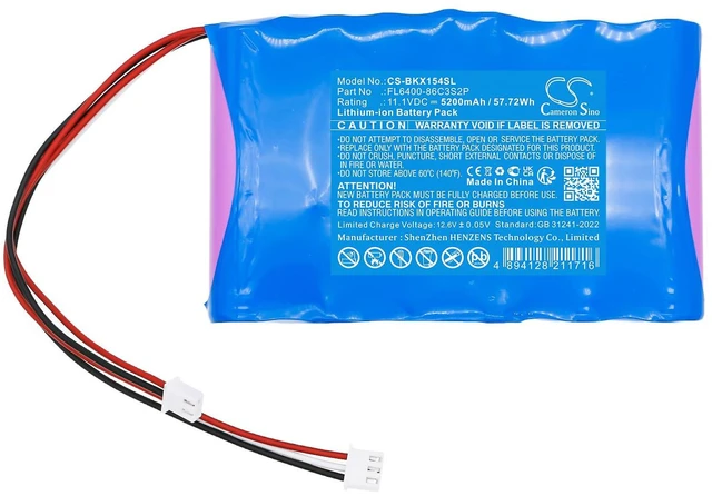 Alt view image 3 of 5 - Cameron Sino Battery for Brookstone 154544, Big Blue Party, Big Blue Party X PN:Brookstone FL6400-86C3S2P 5200mAh / 57.72Wh