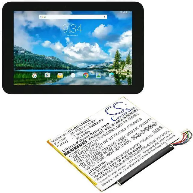 Alt view image 5 of 5 - Cameron Sino Battery for Verizon Ellipsis 10, Ellipsis 10 16GB, Ellipsis 10 XLTE, QTAIR7 PN:Verizon MLP3276120-2P 6600mAh / 25.08Wh