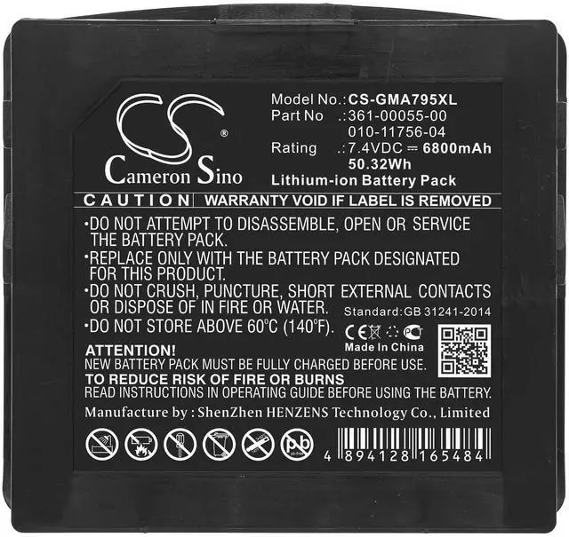 Alt view image 3 of 4 - Cameron Sino Battery for Garmin Aera 795, Aera 796 PN:Garmin 010-11756-04, 361-00055-00 6800mAh / 50.32Wh