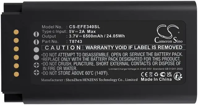 Alt view image 5 of 5 - replacement Battery for Eufy Video Doorbell E340 PN:Eufy T8743 7000mAh / 25.9Wh